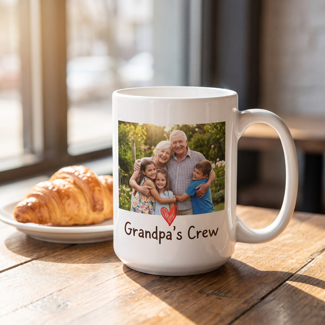 15 oz Photo Mug, White, with a design printed on it