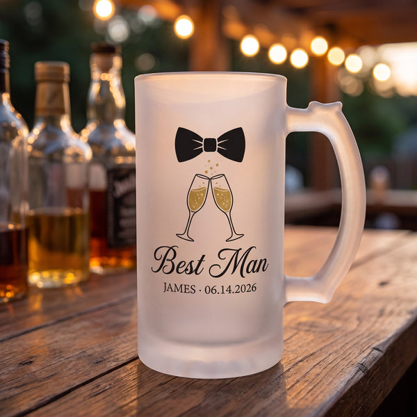 Photo Beer Stein, 16 oz frosted, with a design printed on it | hhs