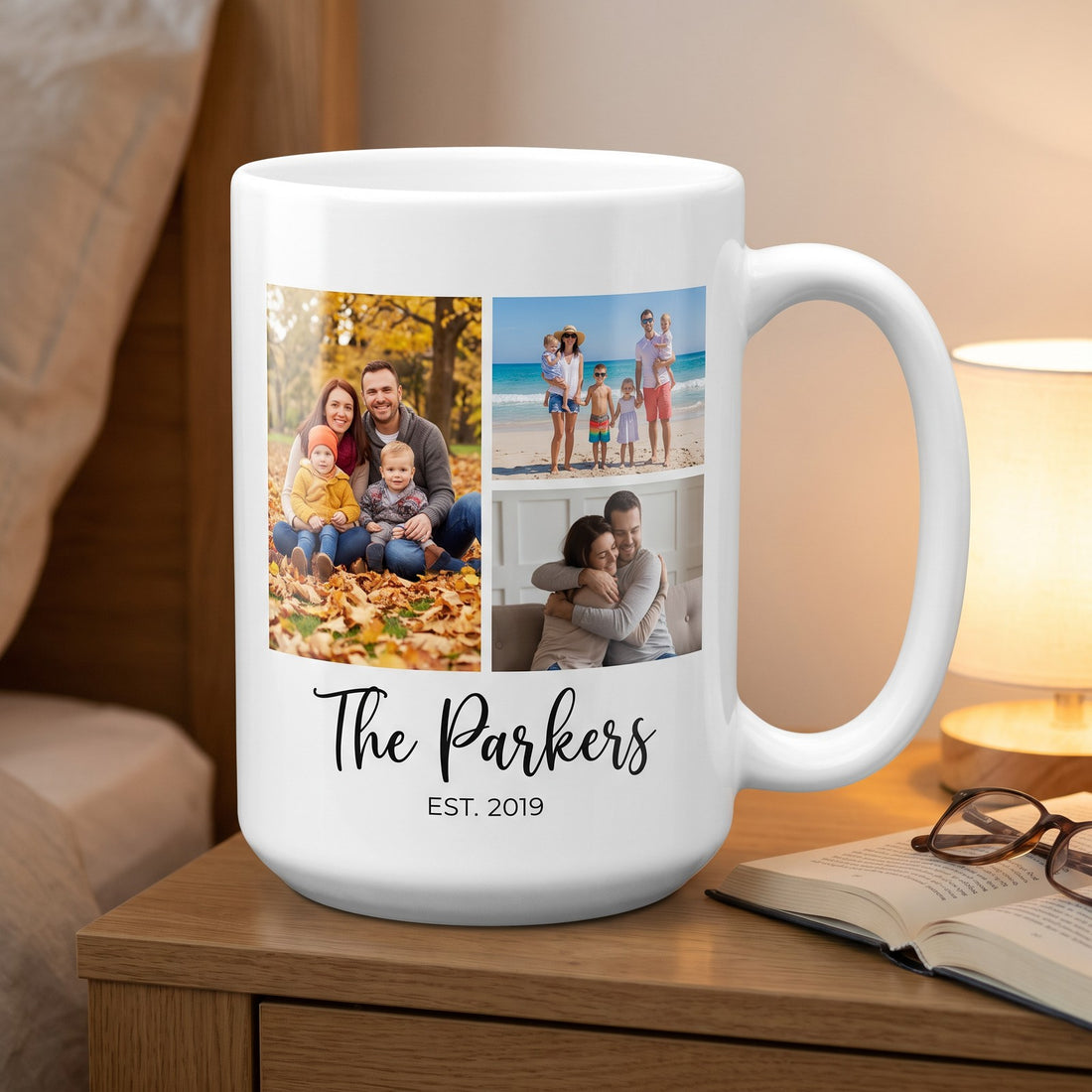 Jumbo Photo Mug, 18 oz, with a design printed on it