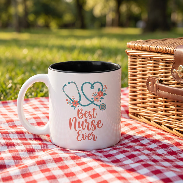 14 oz Photo Mug, Black inside, with a design printed on it | hhs