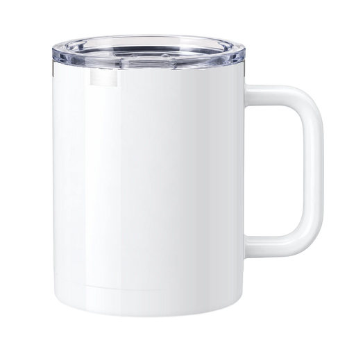 13 oz Stainless Photo Coffee Mug, White, plain | hhs