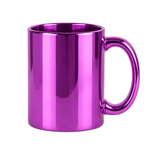 11 oz Metallic Purple Photo Mug, Purple, plain | hhs
