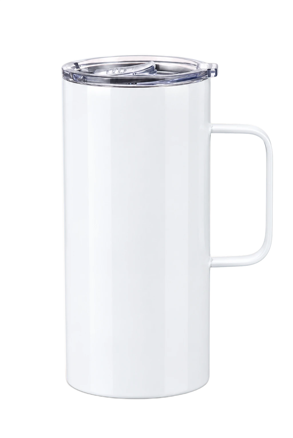 20 oz Stainless Photo Mug with Handle, White, plain | hhs