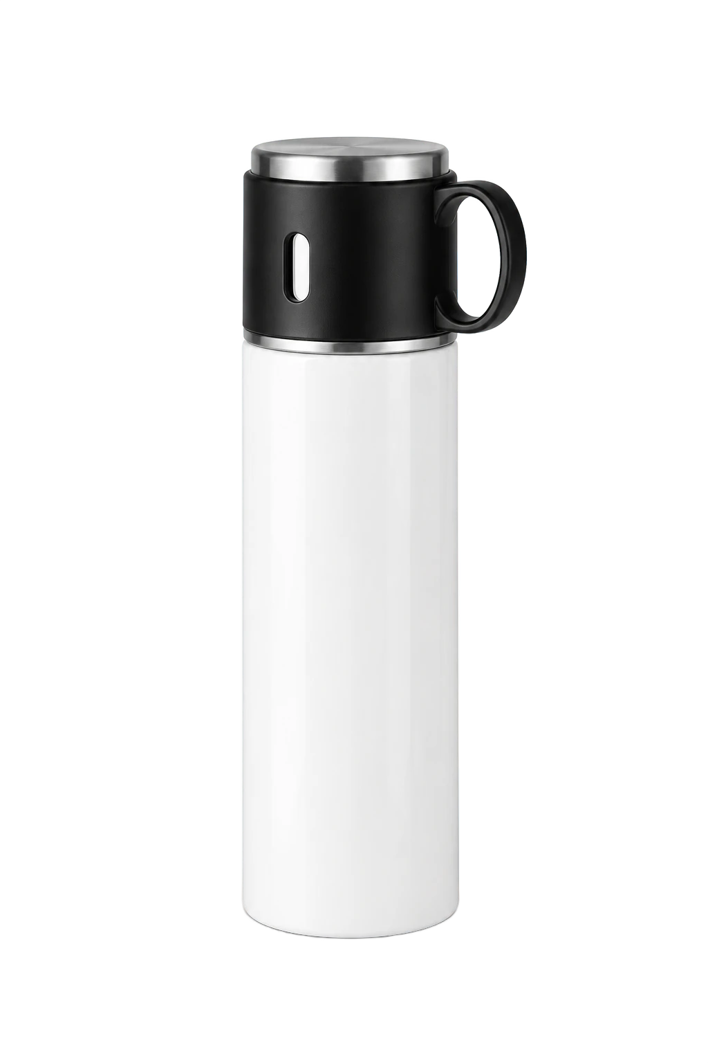 17 oz Photo Thermos Bottle with Cup Lid, White, plain | hhs