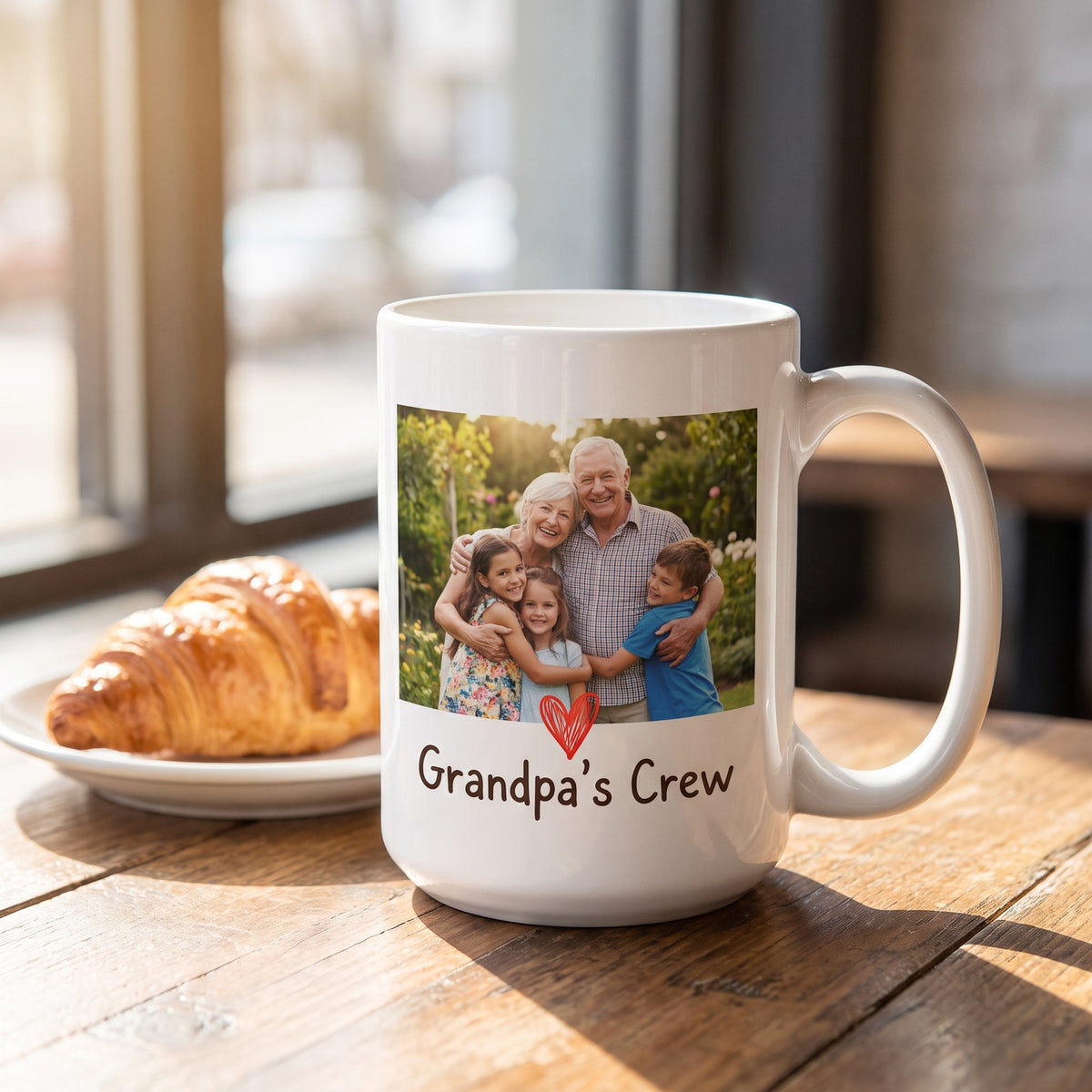 15 oz Photo Mug, White, with a design printed on it | hhs